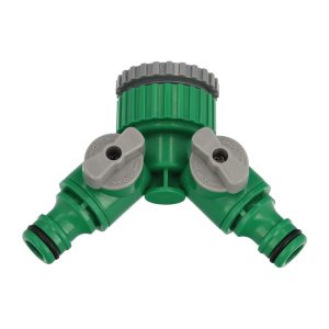 ADAPTADOR MANGUERA PLASTICO 3/4 - 1" HEMBRA CON 2 TOMAS BLISTER