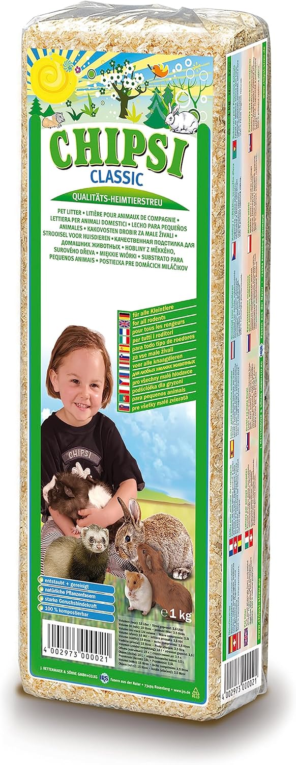 Chipsi Classic Lecho de virutas de Madera para Animales pequeños 1kg - Imagen 3