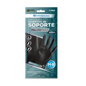 Guantes de Soporte Poliuretano Negro CUATROGASA