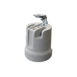 PORTALÁMPARAS CERÁMICO CON PUENTE CON CASQUILLO ESTÁNDAR