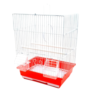 Jaula Agapornis Cuadrada Roja