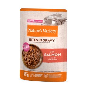 Nature's Variety Kitten Bocaditos de Salmon Sobre en Salsa para gatos 70GR