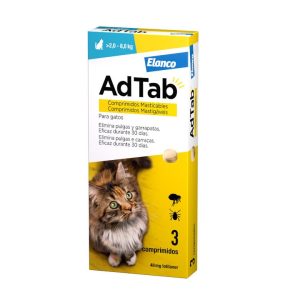 ADTAB PASTILLAS ANTIPARASITARIAS PARA GATOS DE 2 A 8 KG